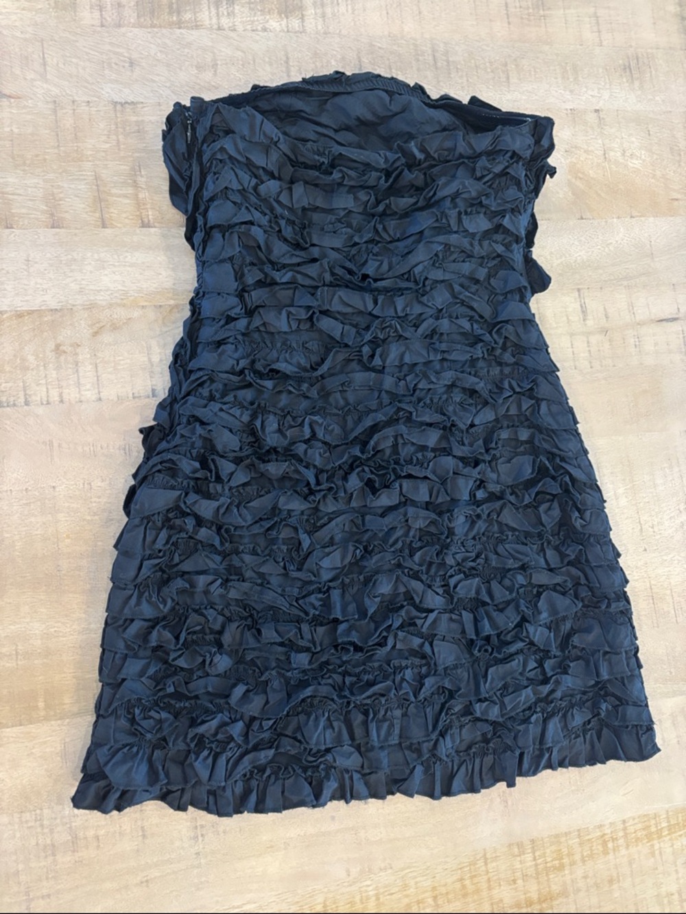 FARM Rio Textured Black Strapless Dress Size XS LBD 100% Cotton Classic Timeless - Picture 6 of 6